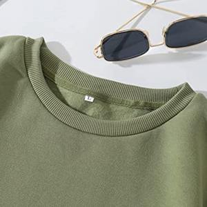 Sweat-shirt ample à col rond et épaules tombantes pour femme, coupe ample, en coton, avec manches longues douces - Product Image 3