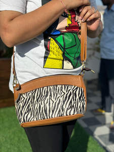 Bolso bandolera de piel auténtica con estampado de animales y pelo de estilo occidental para mujer, bolso bandolera de lujo de alta calidad al por mayor, novedad - Product Image 2