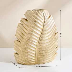 Juego de jarrones decorativos de lujo con diseño de hojas doradas, centro de mesa botánico moderno de metal para decoración del hogar, sala de estar y hotel. - Product Image 6