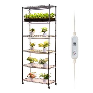 Soporte para Plantas de Interior de 6 Niveles con Lámpara de Cultivo de 3 Colores y 150W, 71 Pulgadas de Altura, Temporizador de 4/9/14 Horas y Ruedas para Fácil Movimiento - Product Image 1