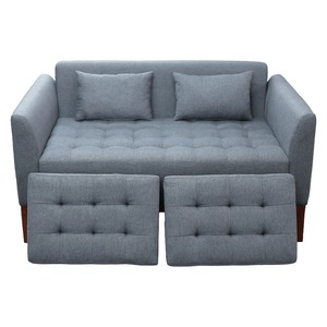 โซฟาปรับเอนแบบฟูตองหุ้มผ้ากำมะหยี่ โครงไม้เนื้อแข็ง พร้อมเบาะรองหลังโฟมเต็มตัว ดีไซน์อเนกประสงค์ สำหรับเด็กและผู้ใหญ่ เหมาะสำหรับห้องนั่งเล่น - Product Image 4