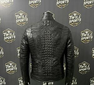เสื้อแจ็คเก็ตหนัง PU ลายนูนสีดำสำหรับผู้ชาย คอตั้ง ปิดด้วยซิป แขนยาว ลายเรียบ สไตล์ฤดูใบไม้ร่วง - Product Image 3