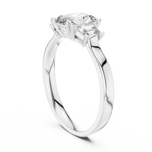 Anillo Solitario Personalizado con Corte Baguette y Radiante, con Diamante Cultivado en Laboratorio, en Oro Blanco de 18 Quilates, para Fiestas, Bodas, Uso Diario, Regalo de Lujo para Mujer - Product Image 2