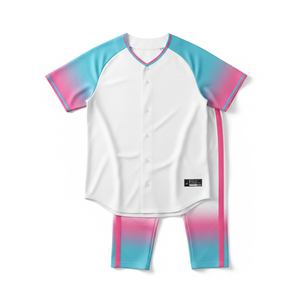 Dropshipping Custom Personalized Name Number <b>Baseball</b> Uniform Mesh Sublimation Breathable Adult Softball Jersey <b>Set</b> - Product Image 1