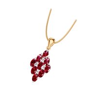 Atemberaubender Natürlicher Rubin-Edelstein-Anhänger Rhodium-Plattiert 9k/14k/18k Gold und Natürliche Diamanten Feiner Schmuck Halskette für Damen