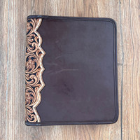 Nouveau portefeuille de planificateur d'affaires en cuir véritable de qualité supérieure personnalisé dossier en cuir de vachette A4 classeur de documents avec porte-carte