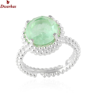 Handmade classic <b>rings</b> 925 sterling <b>silver</b> Doublet paraiba quartz gemstone texture adjustable <b>ring</b> ready stock - Product Image 1