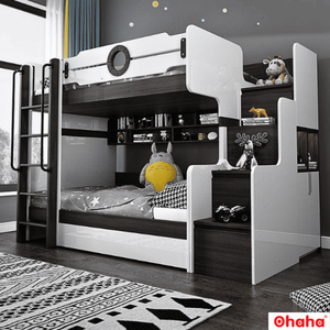 Cama litera inteligente Ohaha con múltiples compartimentos de almacenamiento y cajones - GTTM027 - Product Image 1
