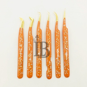 Pinzas para Pestañas de Alta Calidad, Pinzas Personalizadas para Extensión de Pestañas, Pinzas para Pestañas con Punta de Fibra de Visón, Bajo MOQ, Acero Inoxidable - Product Image 6