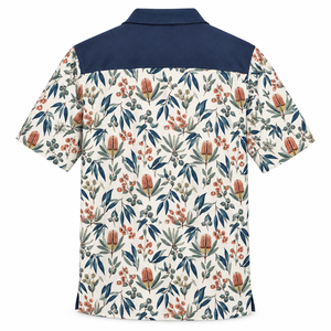Polo à manches courtes pour homme, imprimé floral, décontracté, grande taille, tricoté, à motifs - Product Image 3