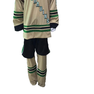Conjunto de Uniforme de Hockey para Adultos, Color Verde Bronceado y Negro, Impresión por Transferencia de Calor, Jersey y Pantalones de Poliéster Transpirable, Unisex, ELEGANT CORPORATION - Product Image 1