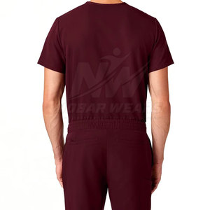 Flexible Men <b>Scrub</b> <b>Top</b> Medical Uniform Shirt for Healthcare Professionals with Breathable Fabric and Bulk Production - Product Image 3