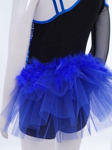 Costume de danse jazz pour filles de 6 à 16 ans, justaucorps à jupe en tulle, combinaison pour cours et spectacles, vente en gros de costumes lyriques - Product Image 5