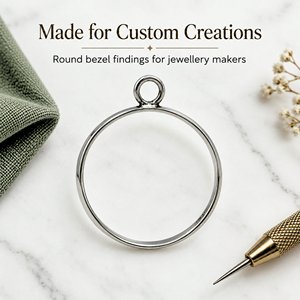 <b>Silver</b> Round Bezel Pendant Blank <b>Charm</b> Jewelry Finding for <b>Bracelet</b> Necklace Making Custom Jewelry Accessories - Product Image 1