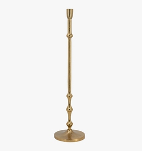 Porte-bougie conique en métal doré - Grand chandelier mince avec tige nodulée pour la décoration intérieure, les mariages et les centres de table - Product Image 1