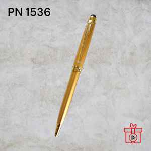 Stylo à bille de luxe OLIVIA, couleur dorée, fin, en métal, écologique, logo personnalisé, stylo de signature haut de gamme pour les affaires - Product Image 4