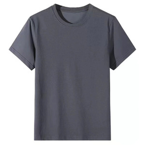 Oem Customized Blank Front Mens Summer Ice Silk Cotton Short Sleeve Solid Color Casual Cool <b>Quick</b> Dry Eco-Friendly Breathable - Product Image 1