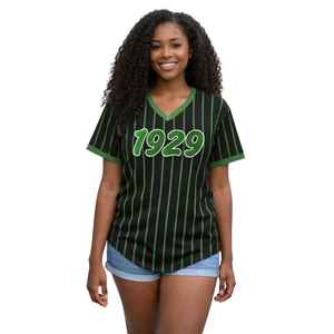 Iota Phi Lambda Sorority – T-shirt de baseball noir pour femme, vêtement à lettres grecques, année de fondation 1929, haut décontracté à manches courtes - Product Image 3