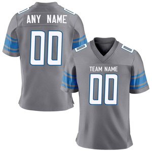 Maillot de football américain respirant de haute qualité pour hommes en Spandex/Polyester, manches courtes, pour fans universitaires, entraînement, anti-bactérien, séchage rapide - Product Image 2