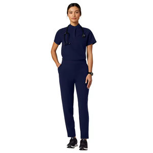 Tenues médicales unisexes OEM à col en V, coupe ajustée, personnalisables avec logo, en Spandex, taille XL, uniformes de soins infirmiers tendance avec couleurs assorties - Product Image 4
