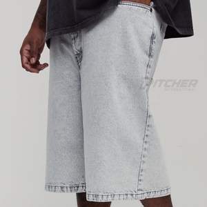 Pantalones Cortos de Mezclilla Oscuros Rectos para Hombre, Talla Grande, Estilo Urbano, Casual, para Viajes y Uso Diario - Product Image 6