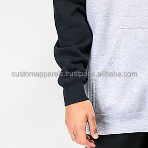 เสื้อมีฮู้ดลายหนาวแบบสวมหัวสีน้ำเงินเข้มสำหรับผู้ชายปักลาย100% ผ้าฝ้ายขนแกะย้อมสีธรรมดาแบบดิจิตอล - Product Image 4