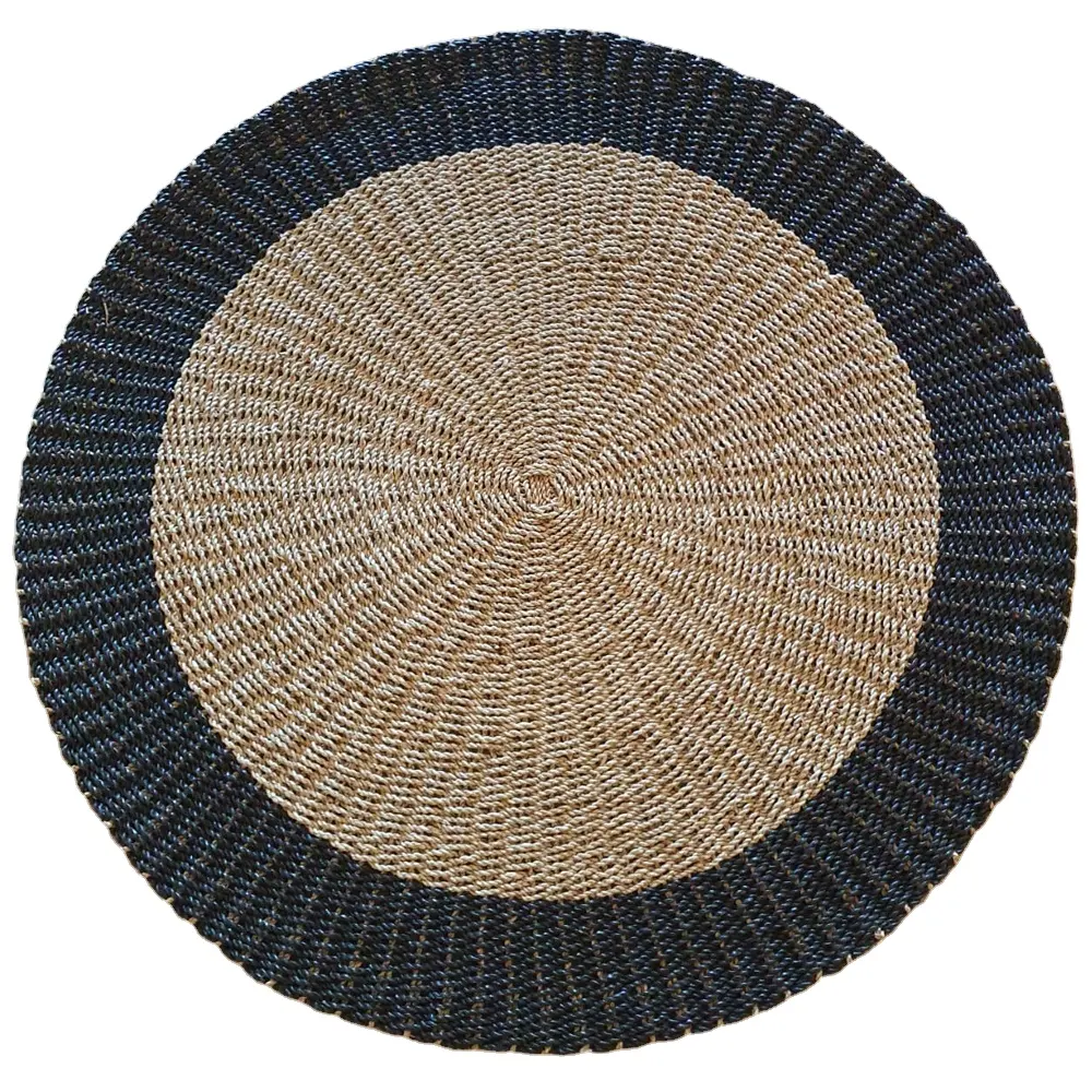 Best Selling Unieke Multicolor Ronde Stro Tapijt Zeegras Tapijt Decoratie In Vietnam Groothandel