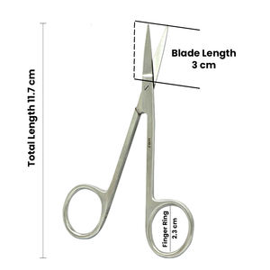 UBI UBI-61104 High Carbon Steel Right-Handed Grooming <b>Scissors</b> with Sharp Stainless Steel Blade for <b>Beard</b> Mustache Medium Handle - Product Image 2