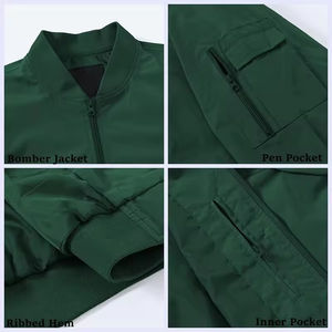 Chaqueta Bomber Varsity Deportiva de Invierno con Diseño Nuevo, Mangas de Cuero, Cuerpo de Lana, Bordado, Cuero Genuino Impermeable - Product Image 5