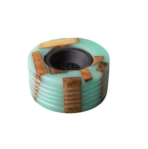 Quemador de incienso de cerámica Pure Cer con incrustaciones de bambú, soporte redondo aromático para aromaterapia, para usar en todas las estaciones. - Product Image 1