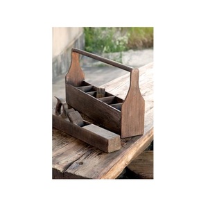 Rustic Wooden <b>Caddy</b> for Home Organization Coffee Station Dining Area <b>Kitchen</b> Storage and Bathroom Accessories - Product Image 3