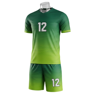 Ensemble de maillots de football américain et de soccer sur mesure, sublimation, 100% polyester, respirant, vert, tenue d'équipe, grandes tailles - Product Image 6