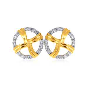Pendientes de Diamantes de Lujo Chic Chakra Glow, Oro Amarillo de 18K, Corte Brillante Redondo, Diamantes Naturales, Joyería para Uso Diario de Mujer - Product Image 1