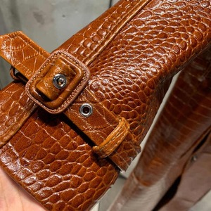 Veste en cuir de vache élite effet crocodile avec fermeture éclair, ceinture ajustable, imperméable, coupe-vent, imprimé animal pour homme - Product Image 3