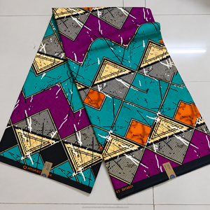Pink Black Premium African Wax Print Ankara Fabric with Abstract Geometric Pattern for Women Dressmaking - Product Image 6