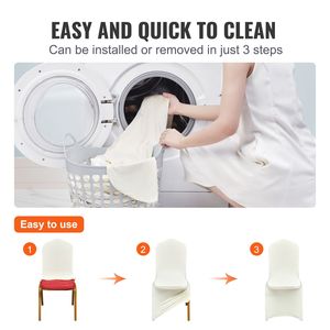 Housses universelles en spandex pour chaises pliantes, métalliques, amovibles, lavables, protectrices, extensibles pour mariages et Holi - Product Image 4