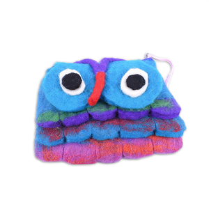 Porte-monnaie en feutre motif visage de hibou, élégant et stylé, accessoire de mode - Product Image 1