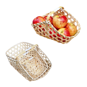 Panier-cadeau artisanal en paille de bambou, durable, élégant et naturel, emballage cadeau écologique et décoration intérieure - Product Image 1