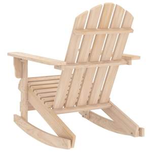 Chaise à bascule de jardin en bois de sapin massif brun moyen - Product Image 4