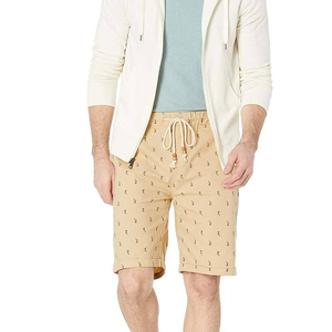 Pantalones Cortos de Algodón Estampados para Hombre, Pantalones Cortos Beige Casuales de Verano, Cintura Elástica con Cordón, Bermudas con Bolsillos Laterales, OEM - Product Image 3