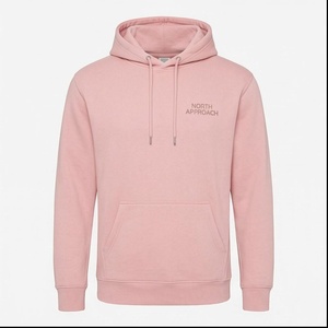 Sweat-shirt à capuche unisexe rose, coupe classique, en molleton de coton, décontracté, automne, avec poche - Product Image 3