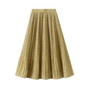 Chiffon <b>Skirts</b> Women's Chiffon Pleated Midi <b>Skirt</b> <b>Elastic</b> Waist Polka Dot Sheer <b>Skirt</b> Long Flowy Summer <b>Skirt</b> - Product Image 1