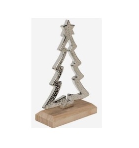 Centre de table de Noël en aluminium et bois, best-seller, avec arrangement rustique de style ferme pour les fêtes - Product Image 2