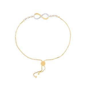 18K Gold Filled <b>Infinity</b> Bracelet With Round Brilliant Cut Diamonds Channel Set Minimalist Design Women's Everyday Wear - Product Image 3