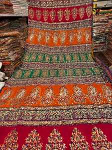 Handmade Ethnic Mirror Work Solid Premium Silk Long Bohemian <b>Shawls</b> for Women-Designer Party & <b>Wedding</b> Wear - Product Image 3