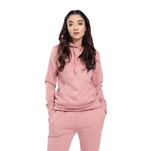 Womens Premium Fleece Tracksuit Light Pink Hoodie with Jogger <b>Pants</b> Relaxed Fit Two Piece Everyday Style Outfit - Product Image 1