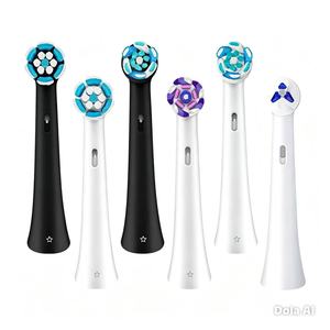 Replacement Adult <b>Electric</b> <b>Toothbrush</b> <b>Heads</b> Soft Nylon Bristle Plastic Handle White Black for Home Use - Product Image 1