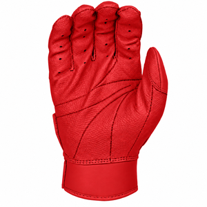 SINEWY SPORTS Red Leather Baseball Batting Gloves Ambidextrous <b>Hook</b> And Loop Closure Breathable Training Equipment - Product Image 6