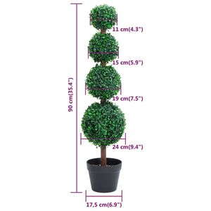 Árboles Artificiales Medianos, Mixtos, Verdes, de Polietileno y Madera Sólida de Eucalipto, Planta Artificial con Construcción Duradera - Product Image 5