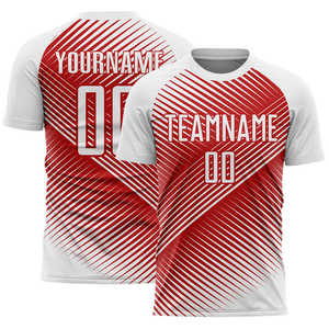 Comfortable Sublimated Soccer Jersey Set Customized Striped Crew Neck Short Sleeve Sports Wear Soccer Uniform Set For Adults - Product Image 4